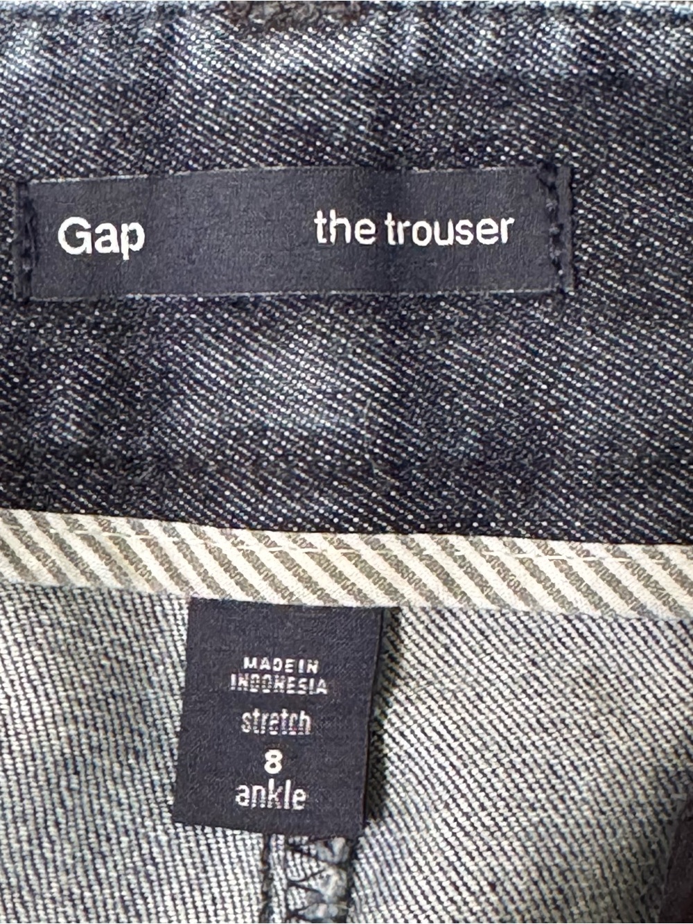 GAP | The Trouser Women's Dark Blue Denim Slacks - Classic Straight Leg Size 8 - Picture 11 of 13